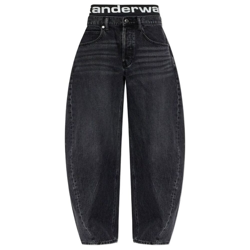 Alexander Wang Women Blow-Up Jeans With Logo Bike Short Waistband - Picture 1 of 5
